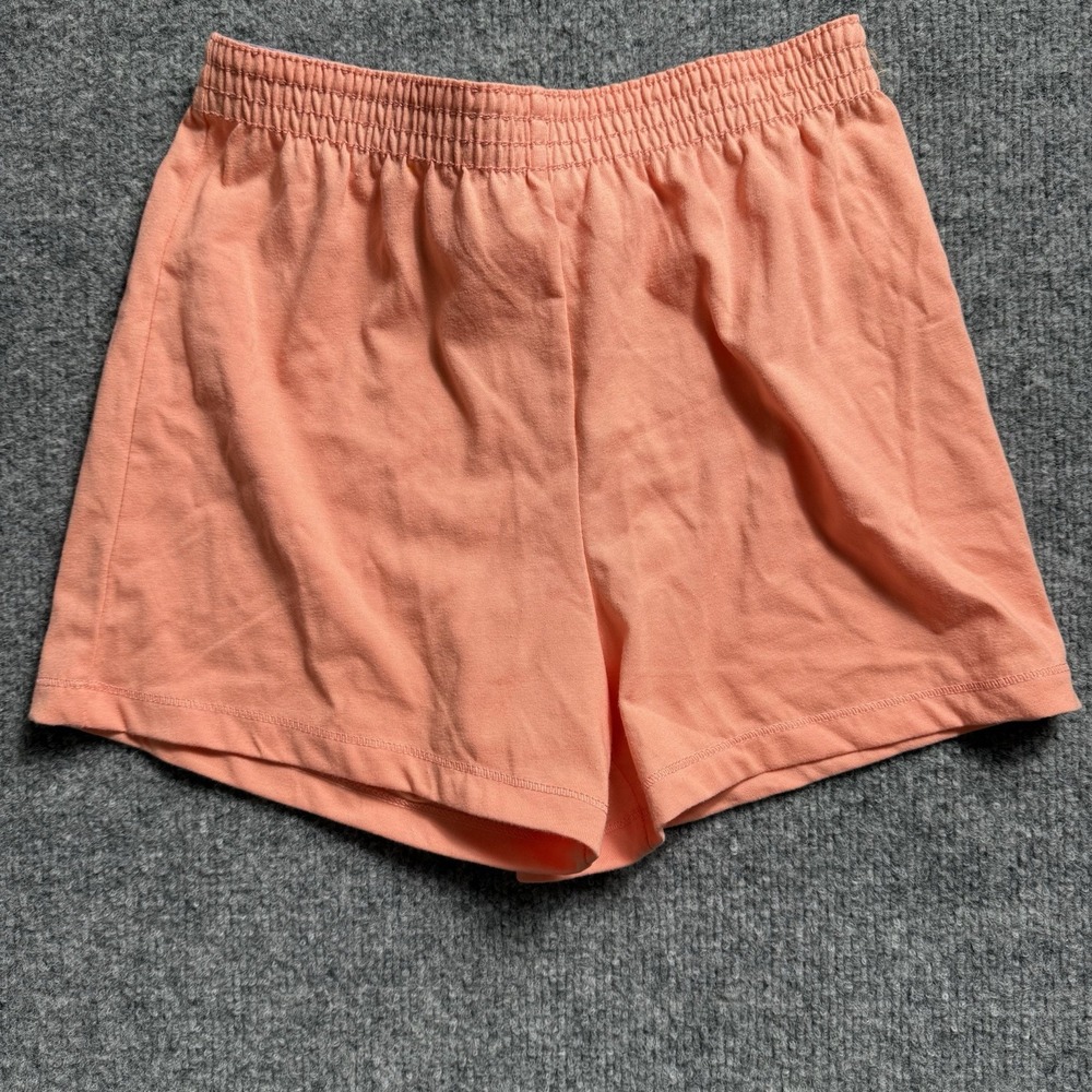 Orange Elastic Waist Lounge Shorts Casual Athleisure Comfort For Girls